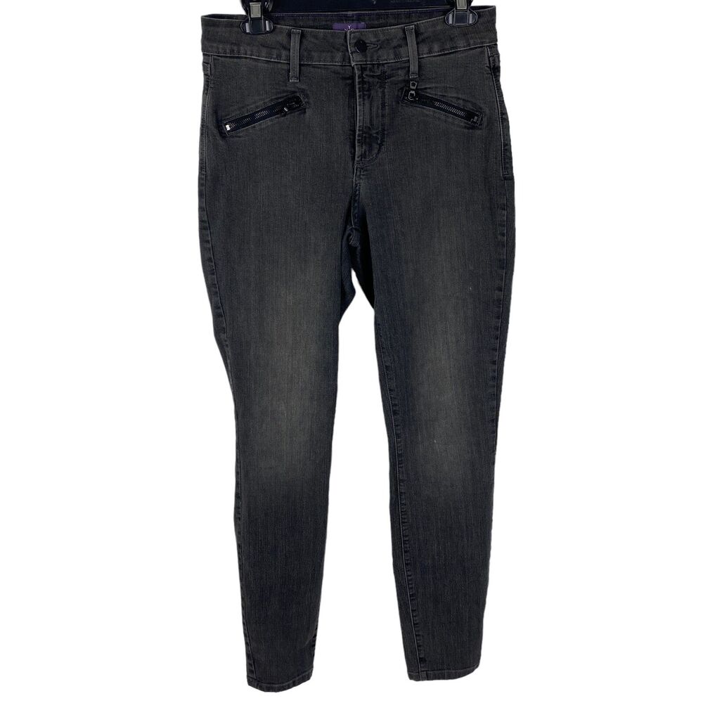 NYDJ Gray/Black Super Skinny Jeans size 6 Stretch Not Your Daughter's Jeans